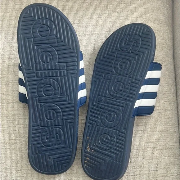 Adidas Navy and White Slide Sandals - Picture 5 of 6